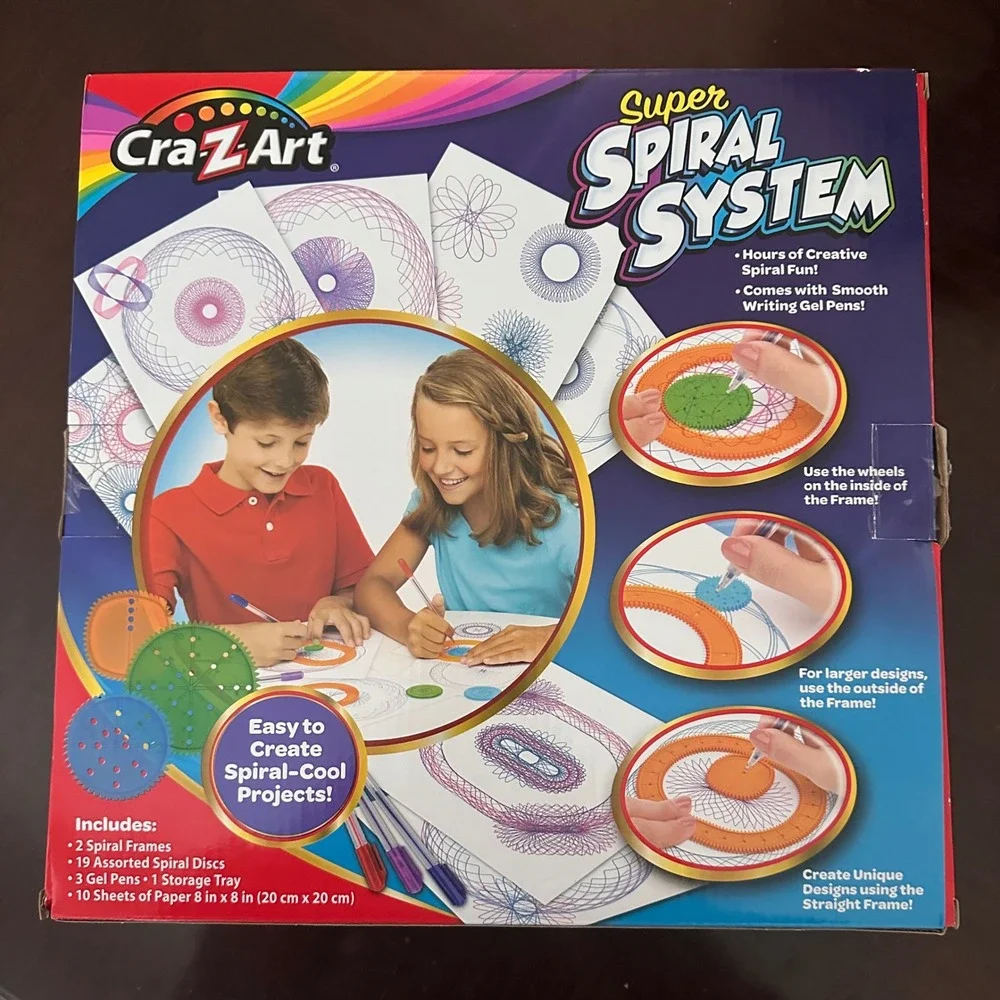 Cra Z Art Super Spiral‎ System Drawing Art Kit Kids Fun Creative Design Tools
